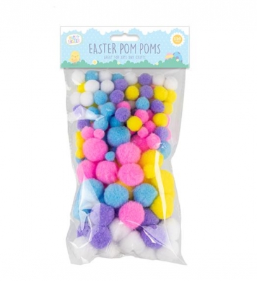 Easter Pom Poms 120 Pack