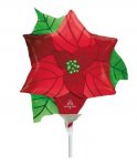 Poinsettia Flower Mini Shape Foil Balloon