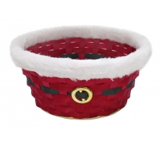 Christmas Round Red Santa Basket