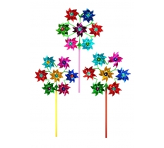 Holographic Windmills with 7 Heads (19.5cm) Assorted Colours
