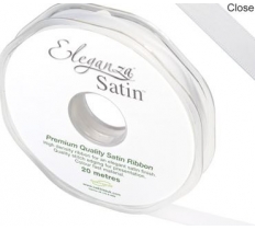 Eleganza Double Faced Satin 10mm X 20M White No.01