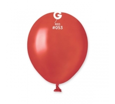 Gemar 5" Pack 50 Latex Balloons Metallic Red #053