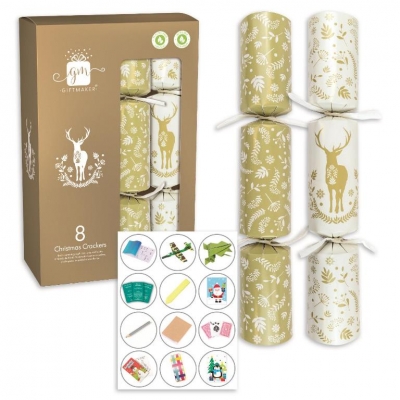 Christmas Crackers 12" X 8 Cream & Gold