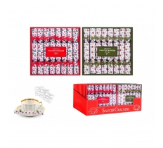 Christmas 4.5" Saucer Crackers Joy & Holly Design 8 Pack