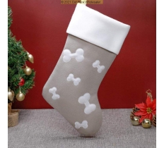 Deluxe Plush Silver Bones Stocking 40cm X 25cm