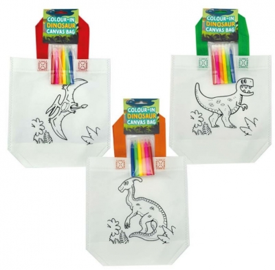 Colour In Your Own Dinosaur Bag