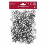 Christmas Silver Metallic Bows 16pk