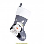 DELUXE PLUSH GREY KNITTED PENGUIN STOCKING 40CM X 25CM