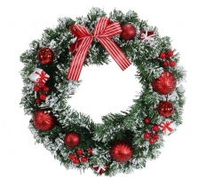 Deluxe Heavy Snowy Pine Wreath 40Cm