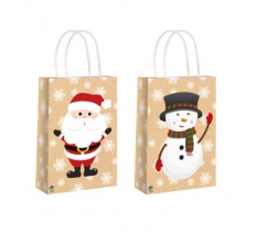 Christmas Kraft Brown Paper Bag with Handles (16 x 22 x 8cm)