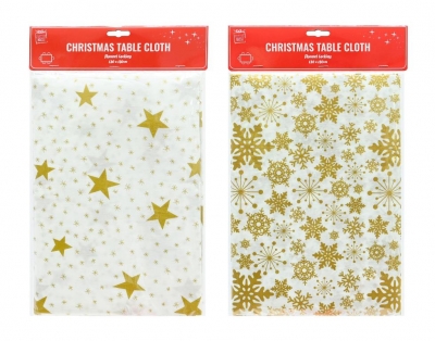 Table Cloth Gold Rectangle ( Assorted Designs )