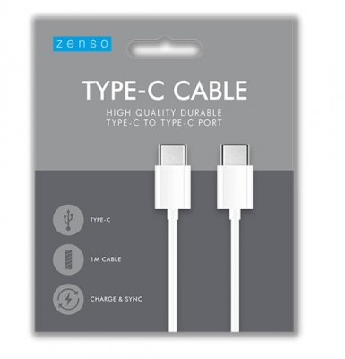 White Type C To Type C Cable 1m