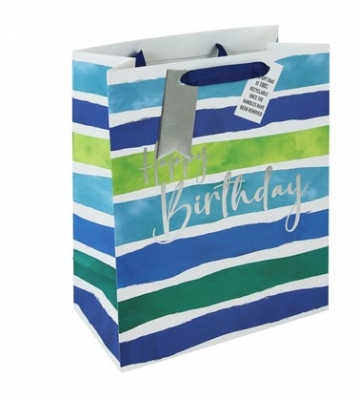 Male Birthday Stripe XL Bag