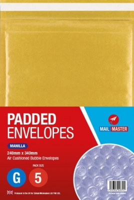 Mail Master G Manilla Padded Envelope 5 Pack