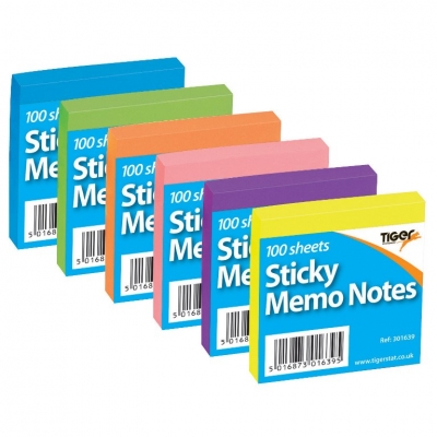 Sticky Memo Notes 3" x 3" ( Assorted Colours )