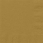 Gold Solid Paper Napkins 20 Pack