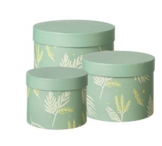 Set Of 3 Hat Box Lined Mimosa