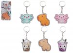 Kawaii Acrylic Animal Keychains 5cm 6 Assorted