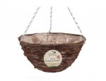 Garden 14 Inch Dark Rattan Hanging Basket