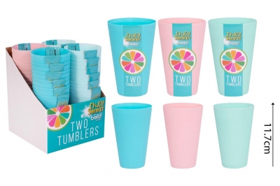 Picnic Tumblers 14oz 2 Pack ( Assorted Colours )