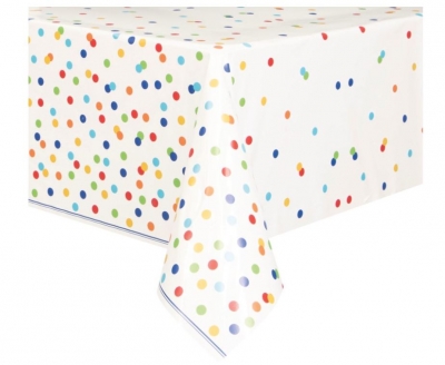 Rainbow Polka Dot Table Cover 54X84