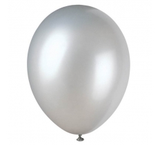 12" Premium Pearlized Balloons Shimmer Silver Pack Of 8