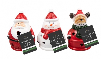 Christmas LED Ceramic Ornament ( Various Designs )