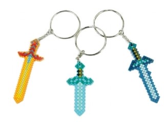 Pixel Sword Keyrings x 12 (27p Each)