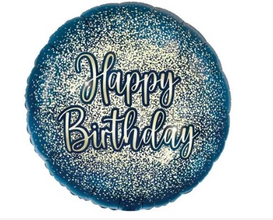 Oaktree 18" Metallic Glitter Birthday Navy Gold