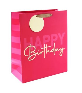 Pink Happy Birthday Large Bag