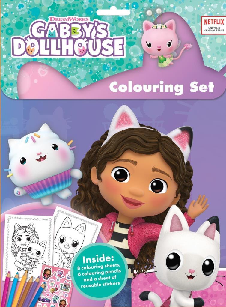 Wholesale Gabby's Dollhouse colouring set with stickers SKU