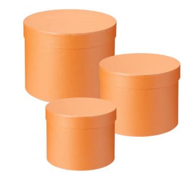 Round Symphony Lined Hat Boxes Peach