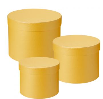 Symphony Hat Box Set Of 3 Yellow