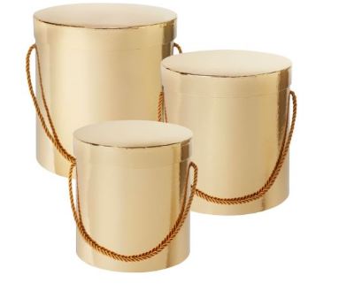 Hamilton Hat Box Gold Set Of 3