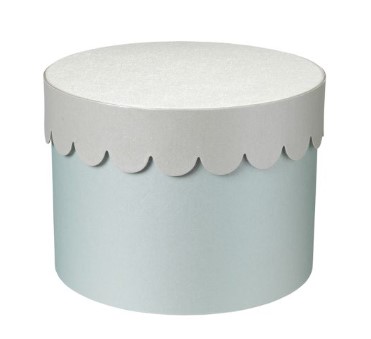 Hat Box Blue With Silver Scalloped Set Of 3