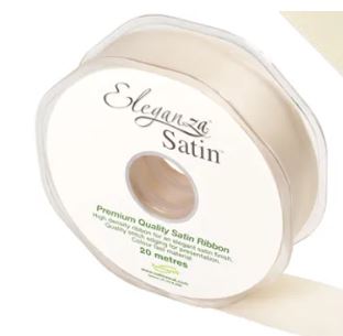 Eleganza Double Faced Satin 25mm X 20M Cream