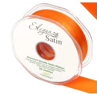 Eleganza Double Faced Satin 25mm X 20M Orange - Click Image to Close