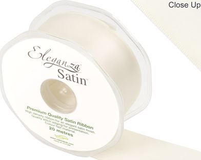 Eleganza Double Faced Satin 38mm X 20M Ivory No.61