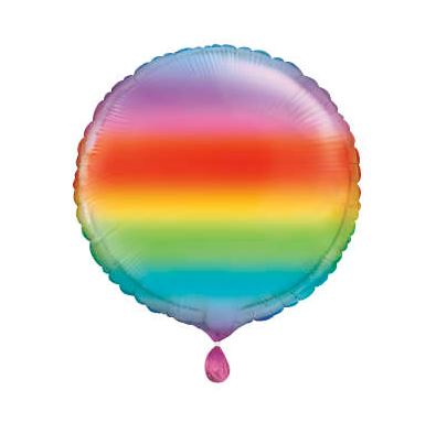 GRADIENT RAINBOW ROUND FOIL BALLOON 18"