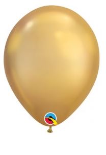 Qualatex 11" Round Chrome Gold 25 Pack