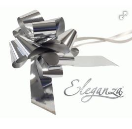 Eleganza Poly Pull Bows Metallic 50mm X 20Pcs Silver