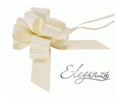 Eleganza Poly Pull Bows 50mm X 20Pcs Ivory No.61