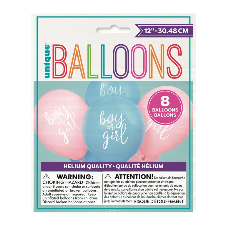 Boy or Girl 12 Inch Latex Balloons