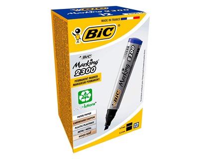 BIC 2300 PERMANENT MARKER MEDIUM CHISEL BLUE PACK OF 12