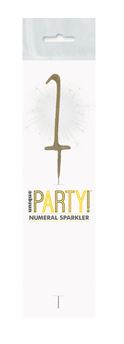 Birthday Glitz Gold Sparkler 7" Number 1