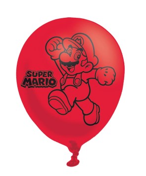 Super Mario Bros 4 Sided Latex Balloons 11"/27.5cm