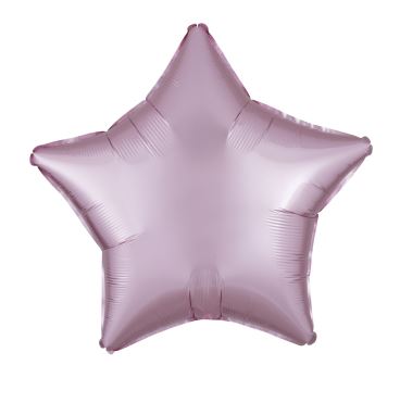 Amscan Silk Lustre Pastel Pink Star Standard Foil Balloons