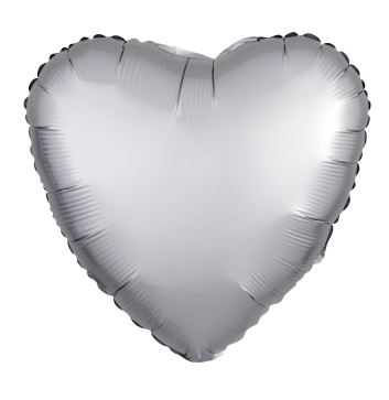 Amscan Silk Lustre Silver Heart Standard Foil Balloons