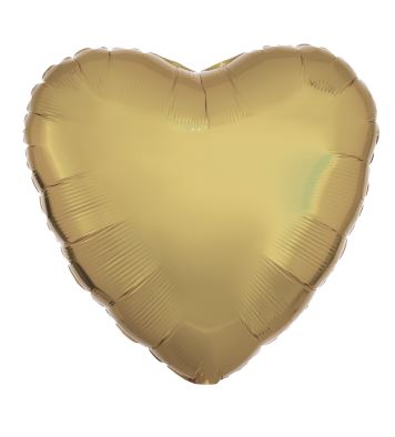 Amscan Metallic White Gold Heart Standard Foil Balloons