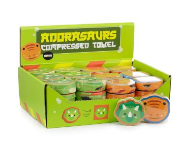 Adoramals Cutiesaurs Dinosaur Compressed Travel Towel